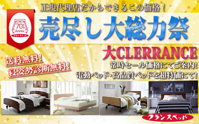 フランスベッド 掛川 静岡 工場直営 電動ベッド マットレス 寝装品 羽毛布団